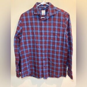 Haupt Germany Modern Fit Soft Flannel Plaid Button Down Shirt Men’s Large 16 1/2